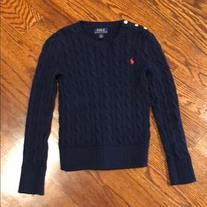 Girls Ralph Lauren navy cotton sweater